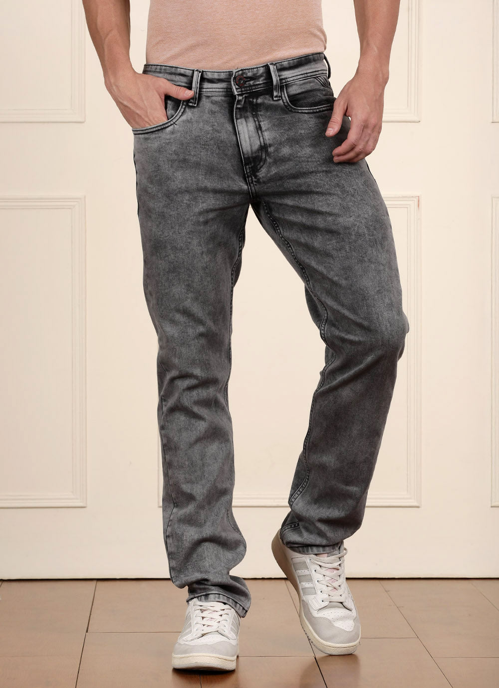Light Drey Twill Slim Fit Faded Jeans