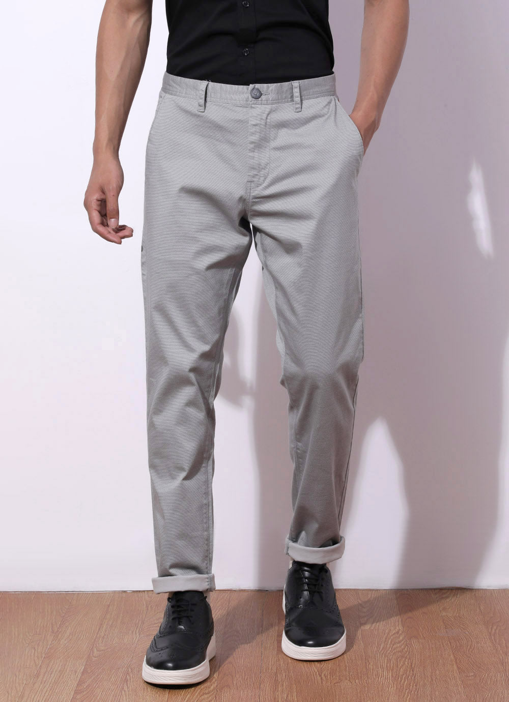 Sion Grey -Slim Fit Cotton Trouser