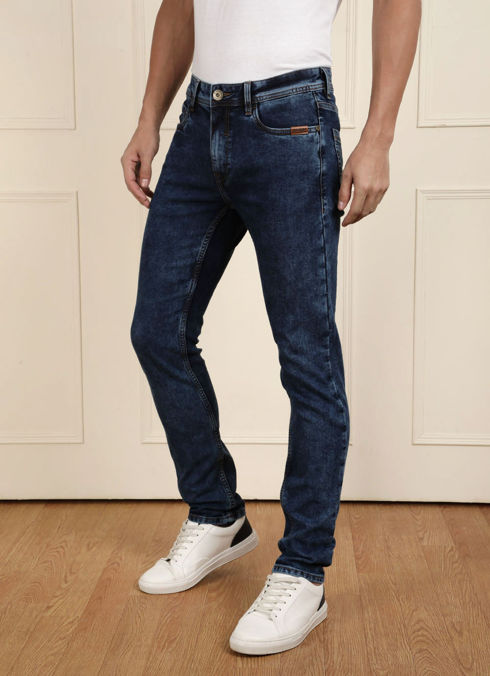 Blue Twill Rinse washed Slim Fit Jeans