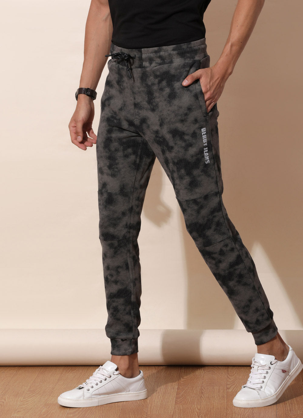 Hortone Black (Cotton Knitted Joggers- Featuring Side Pocket With A Zip And A Stylish Flap For Extra Flair.)