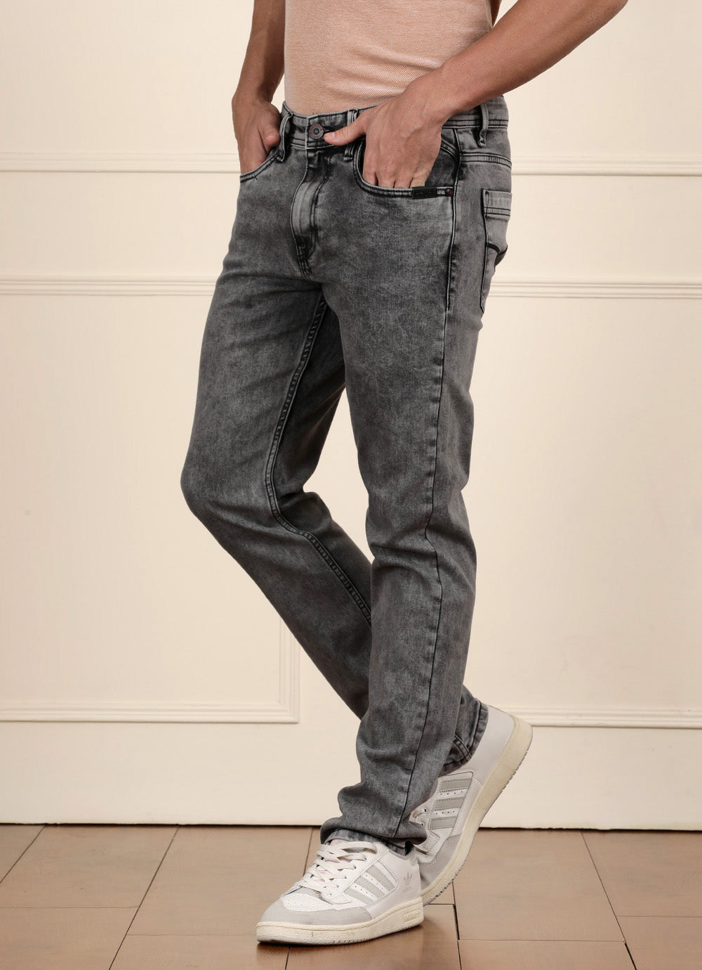 Light Drey Twill Slim Fit Faded Jeans