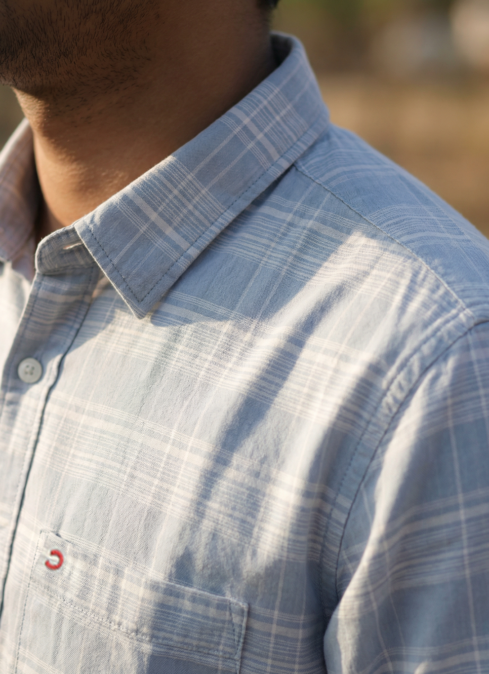 Grey Cotton Checks Slim Fit Full Sleeve Shirt