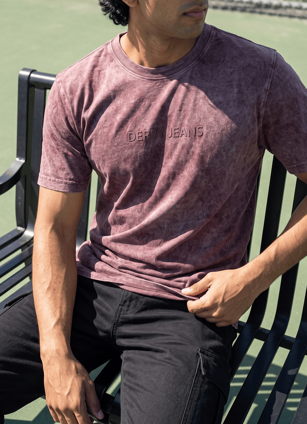 Washed Brown Cotton Regular Fit Tshirt