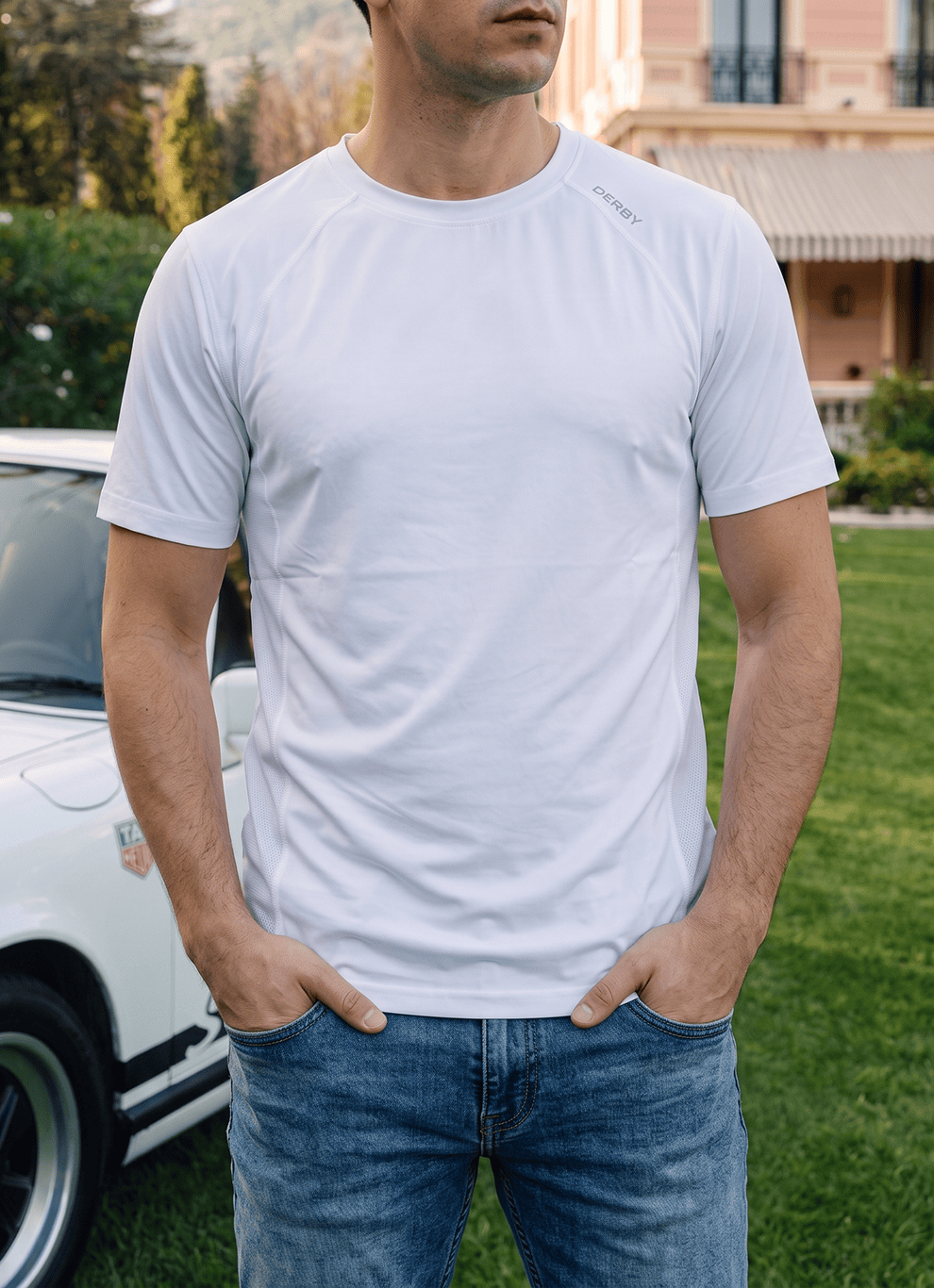 White Cotton Regular Fit Tshirt