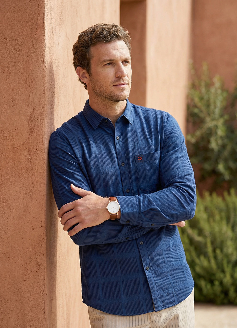 Indigo Print Cotton Slim Fit Full Sleeve Shirt