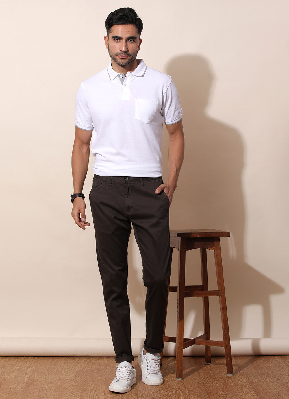 Raisin Black - Slim Fit Cotton Trouser