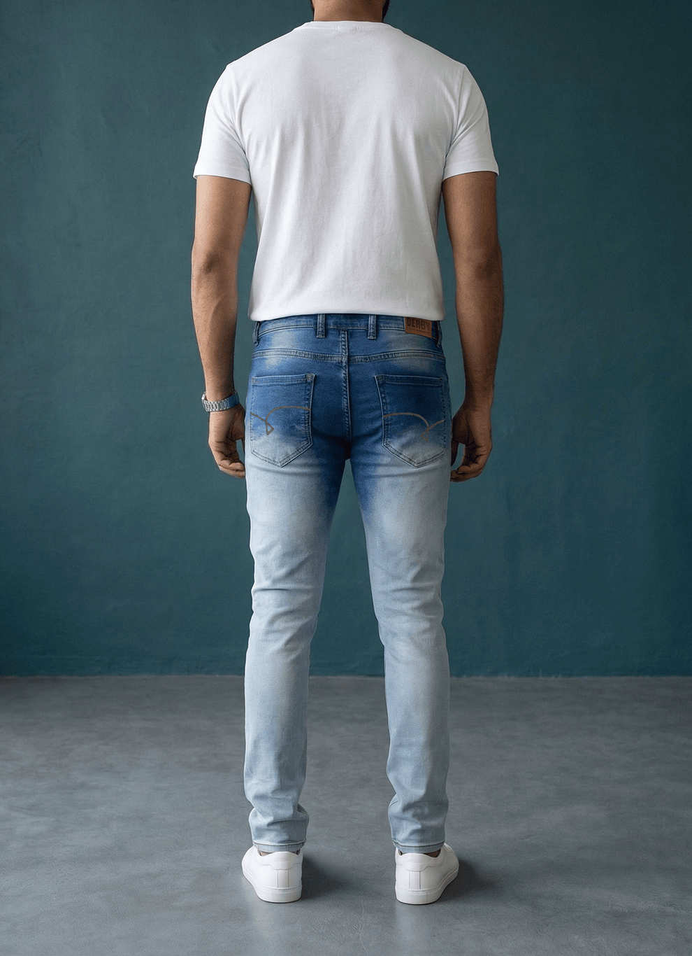 Blue Cotton Slim Fit Jeans