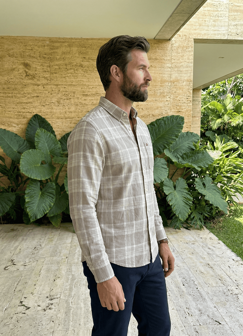 Mud Cotton Checks Slim Fit Full Sleeve Shirt