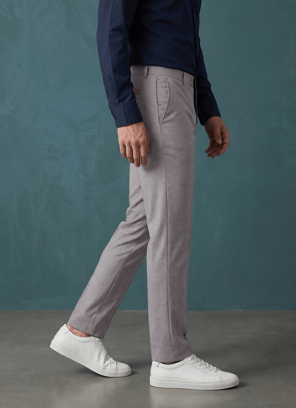Black Poly Viscose Slim Fit Trouser