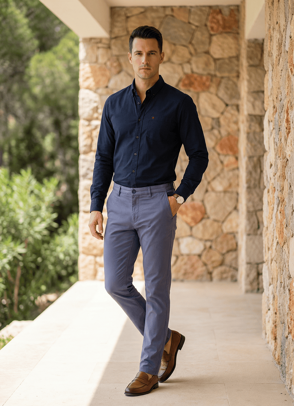 Ash Grey Cotton Slim Fit Trouser