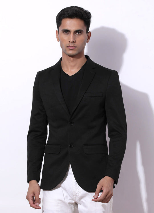 Pica Hudsonia Black -   Slim Fit Knitted Blazer