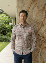 Pink Printed Cotton Slim Fit Full Sleeve Shirt