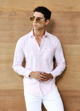 Pink Stripes Cotton Slim Fit Shirt