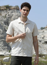 Beige Linen Slim Fit Shirt