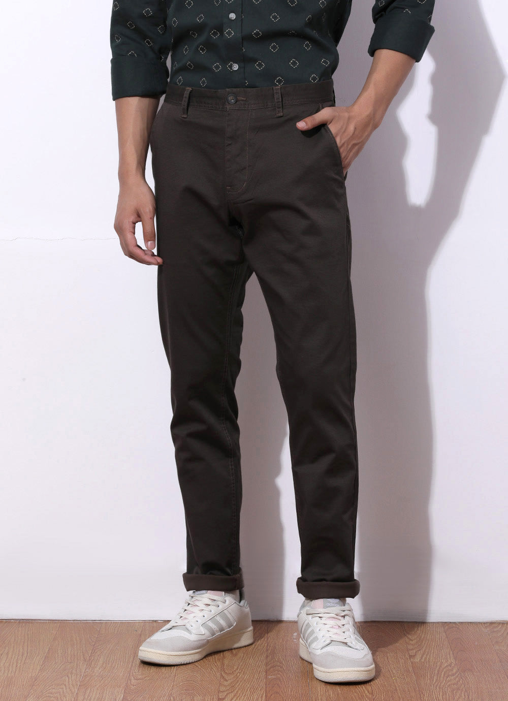 Roasted Brown- Slim Fit Cotton Trouser