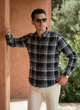 Teal Cotton Slim Fit Full Sleeve Shirt