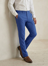 Royal Blue Cotton Slim Fit Trouser