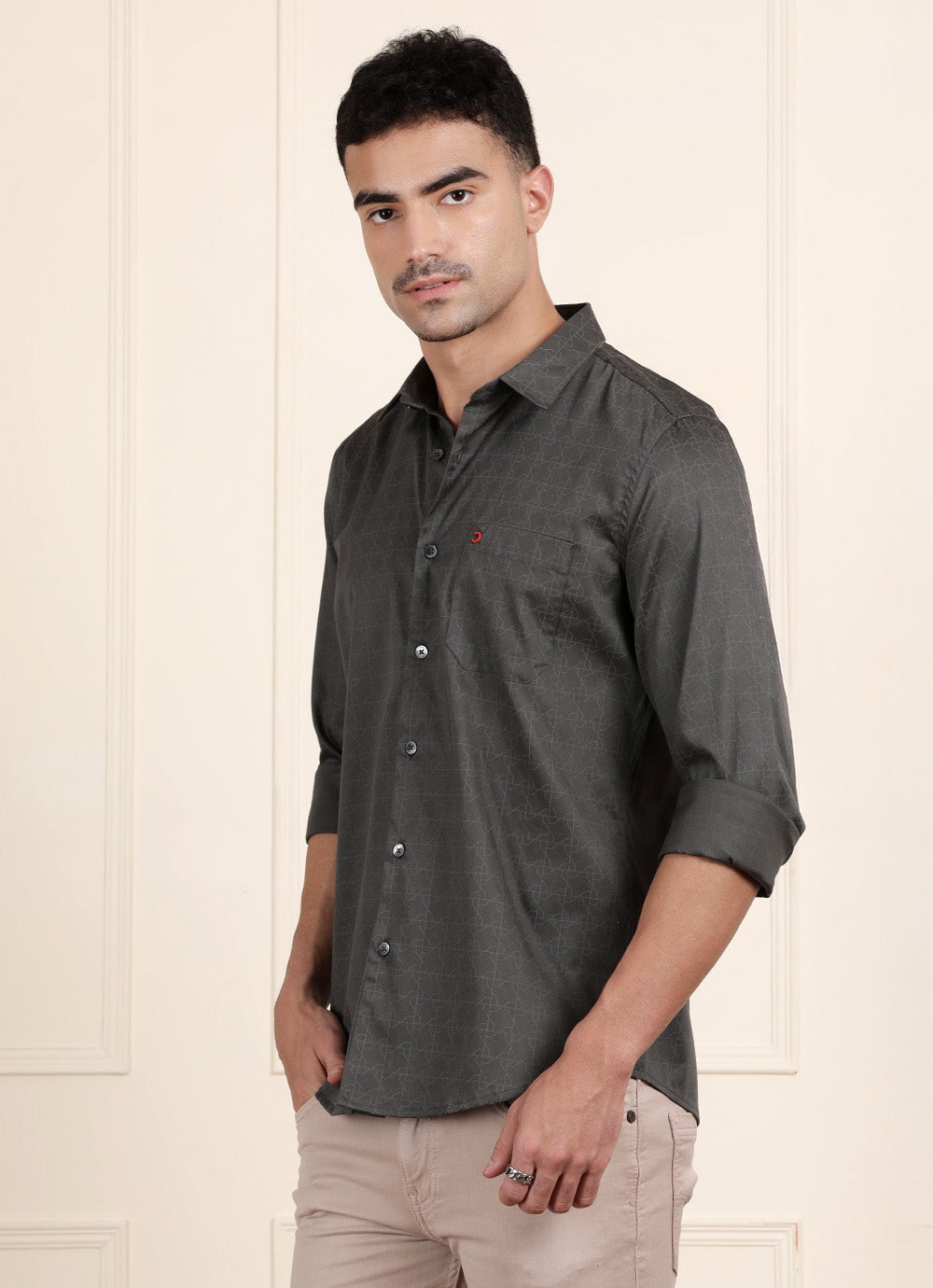 Grey Geo Print