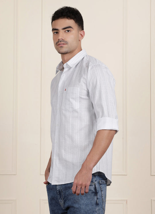 White Stripe Printed