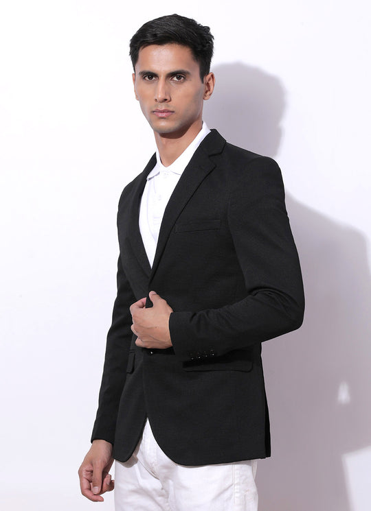 Niger Black- Slim Fit Knitted Blazer