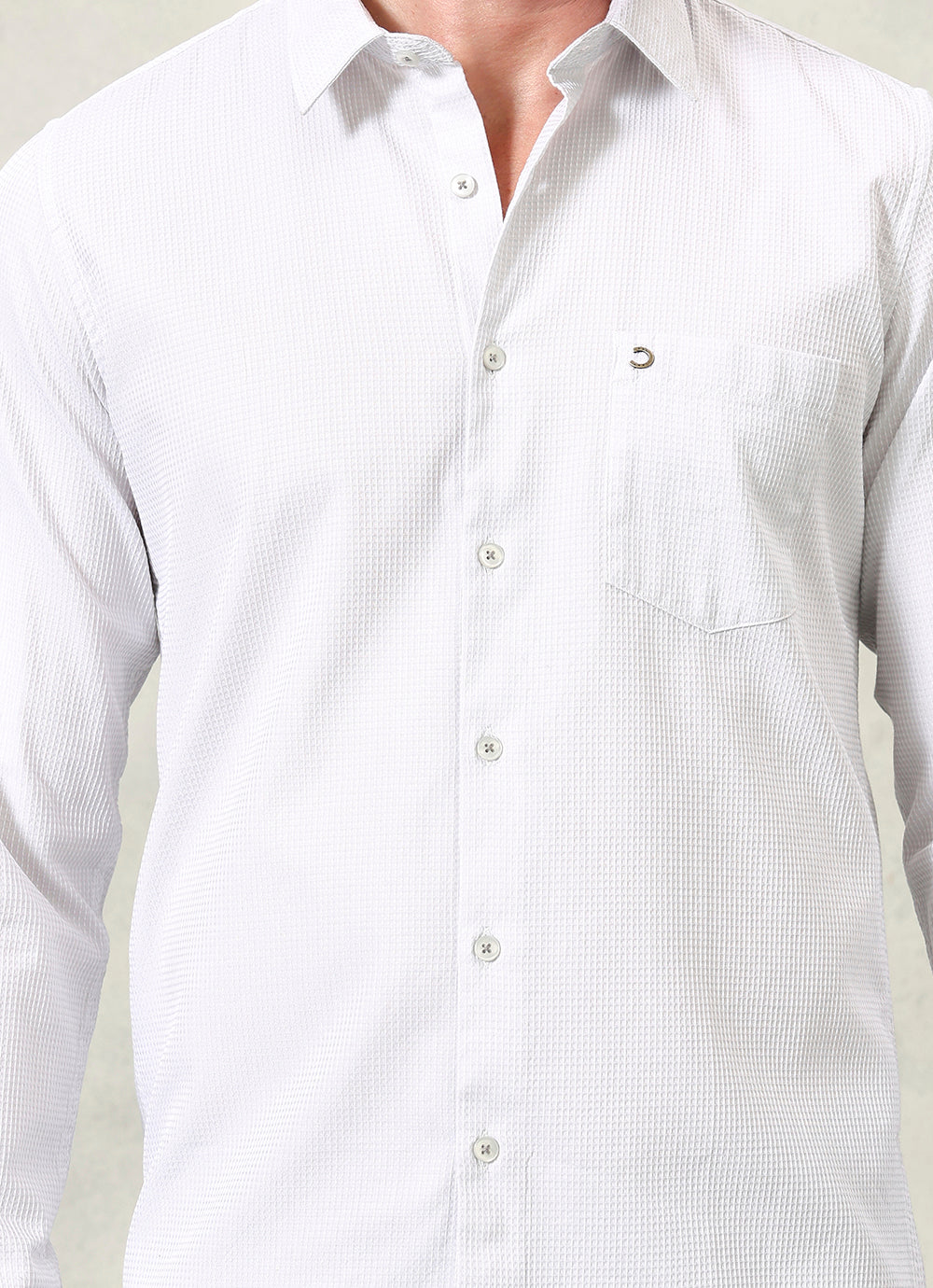 Grey Solids Cotton Slim Fit Shirt