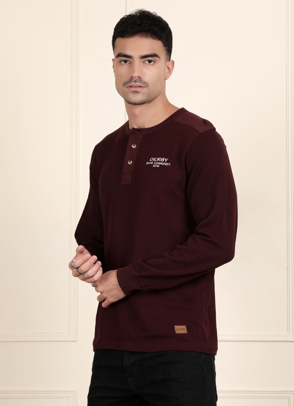 Burgundy Henley