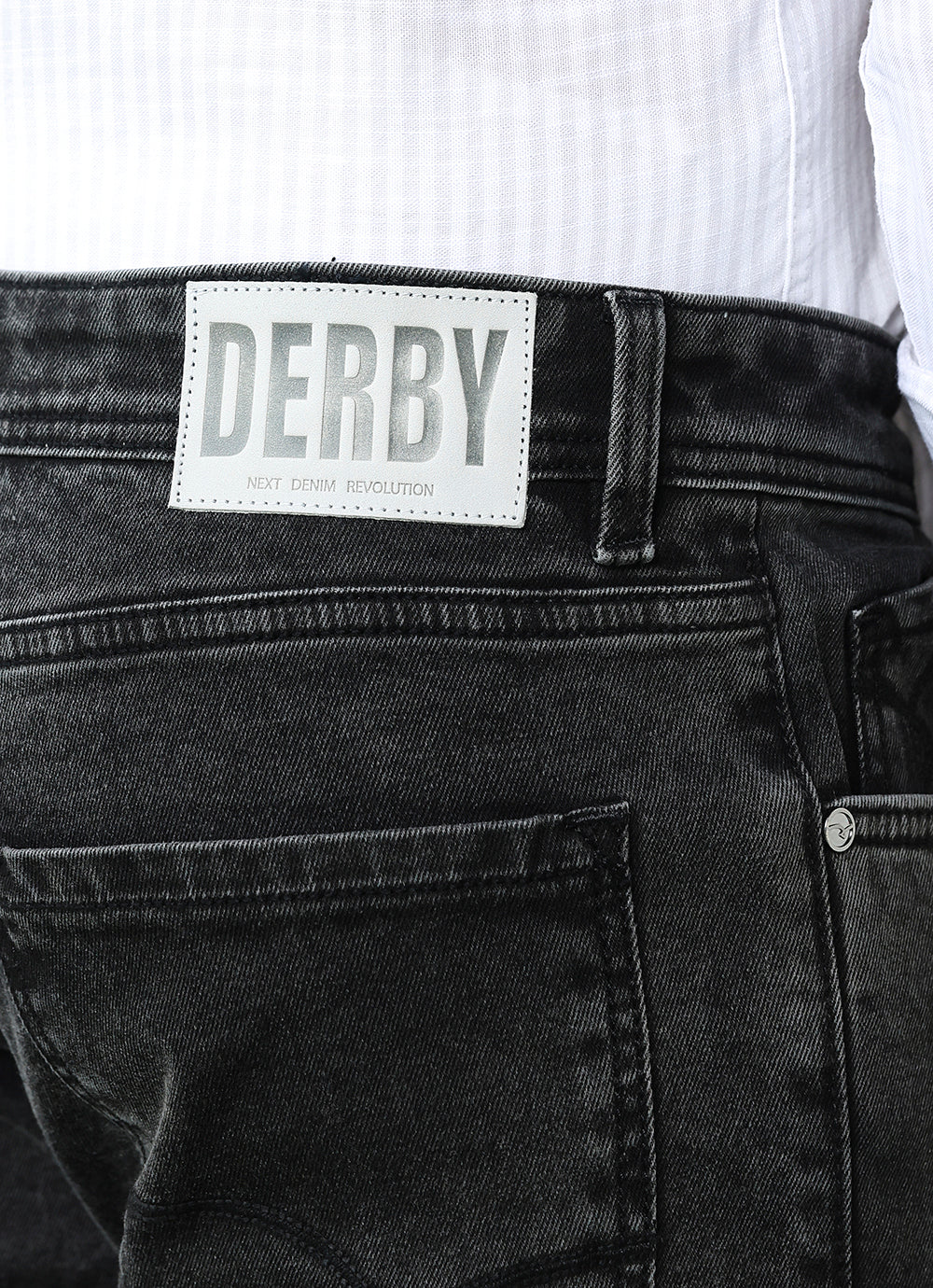 Dark Grey Faded Twill Relaxed Fit Jeans