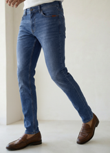 Stone Wash Cotton Slim Fit Jeans