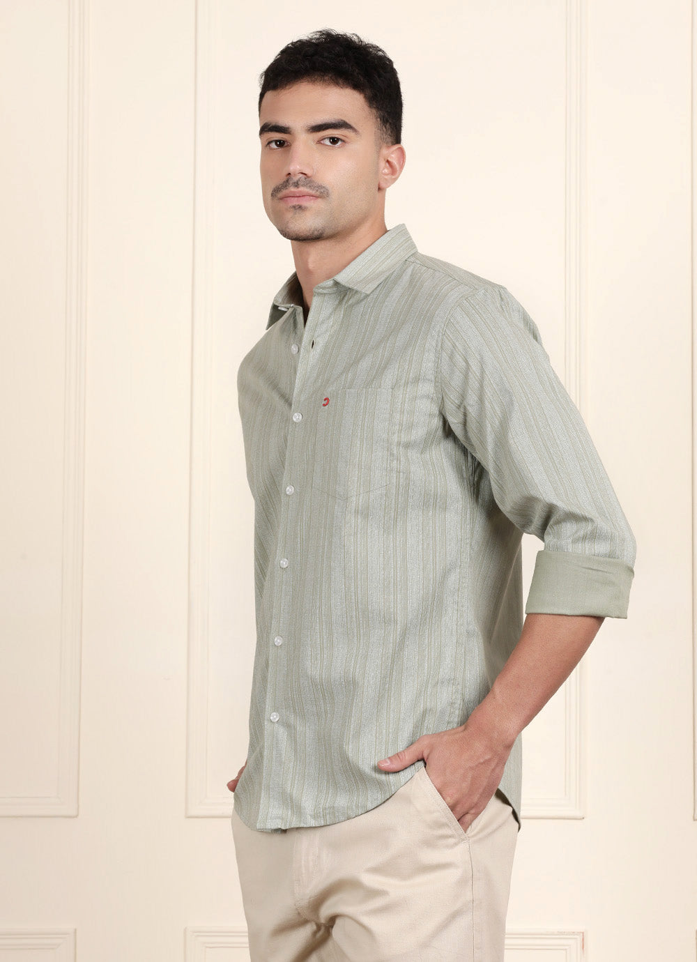 Olive Stripe Printed