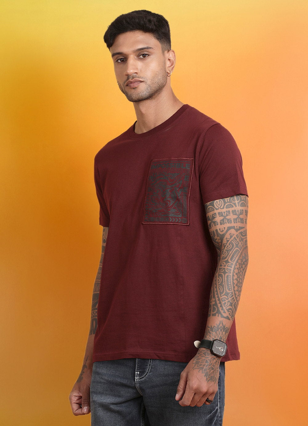 Maroon Round Neck