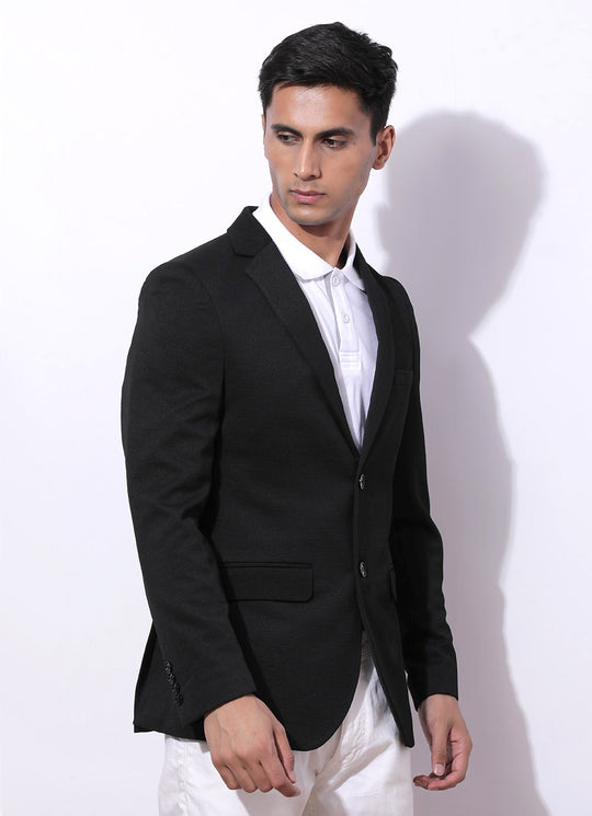 Niger Black- Slim Fit Knitted Blazer