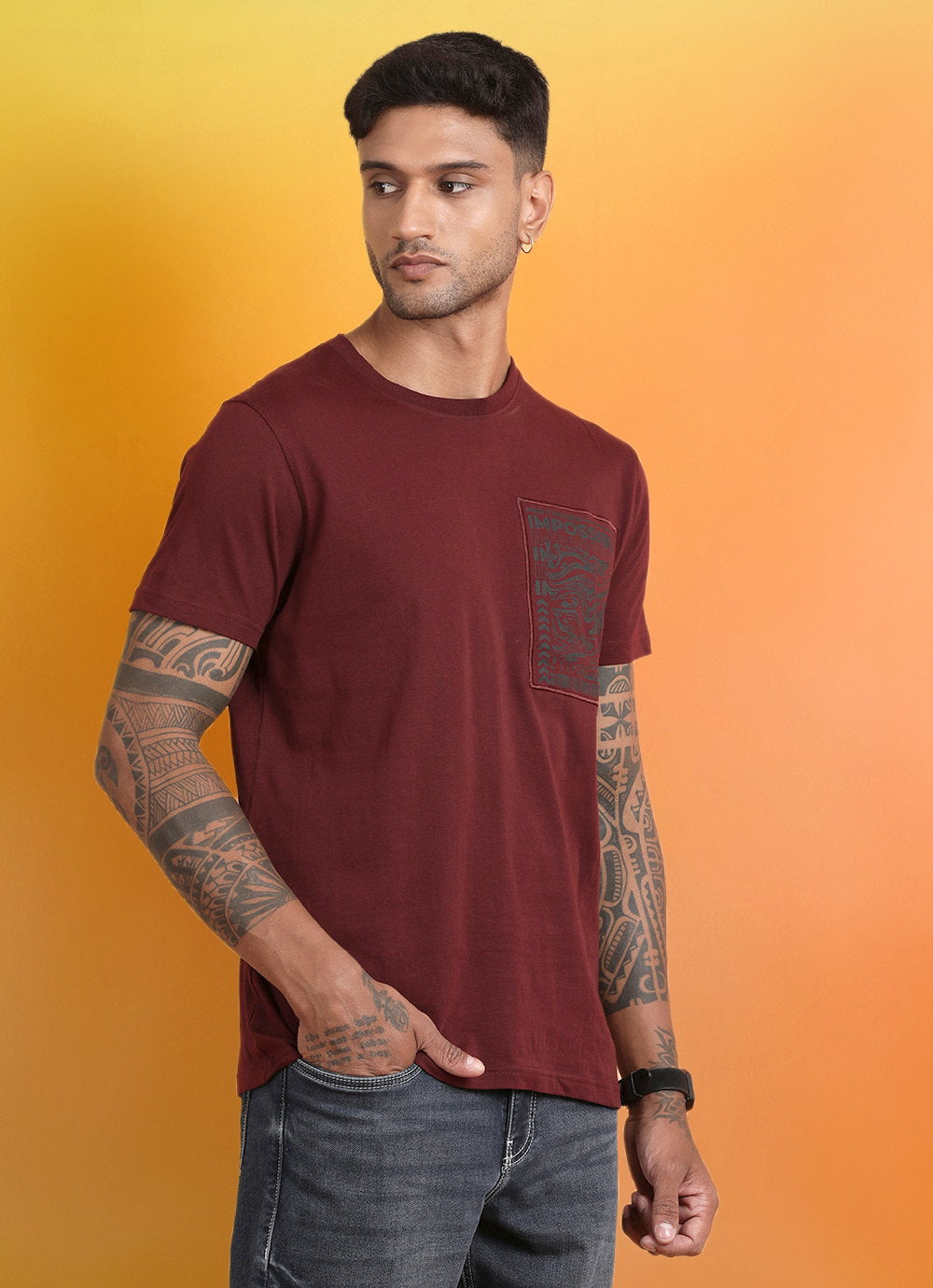 Maroon Round Neck