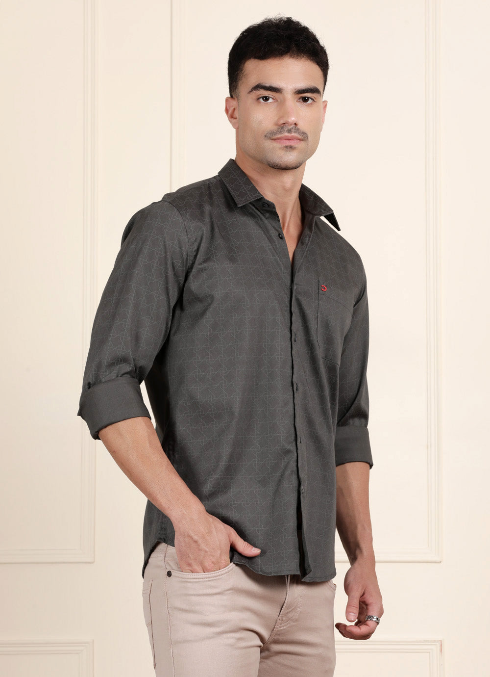 Grey Geo Print