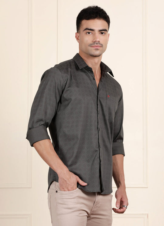 Grey Geo Print