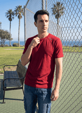 Red Cotton Regular Fit Tshirt