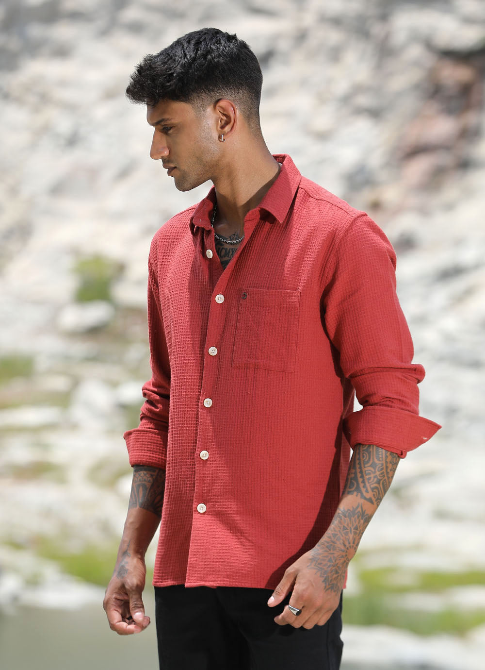 Rust Red Casual Shirt