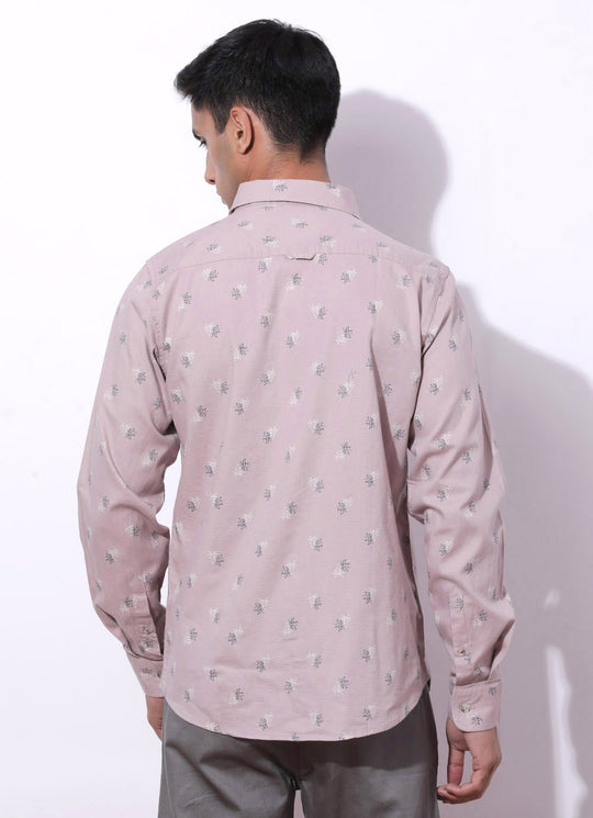 Bud Peach Cotton Printed Shirt