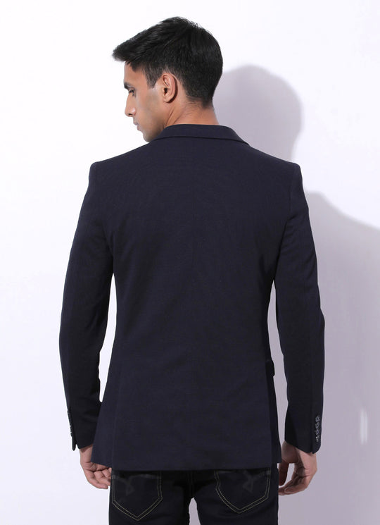 Bunting Blue - Slim Fit Knitted Blazer