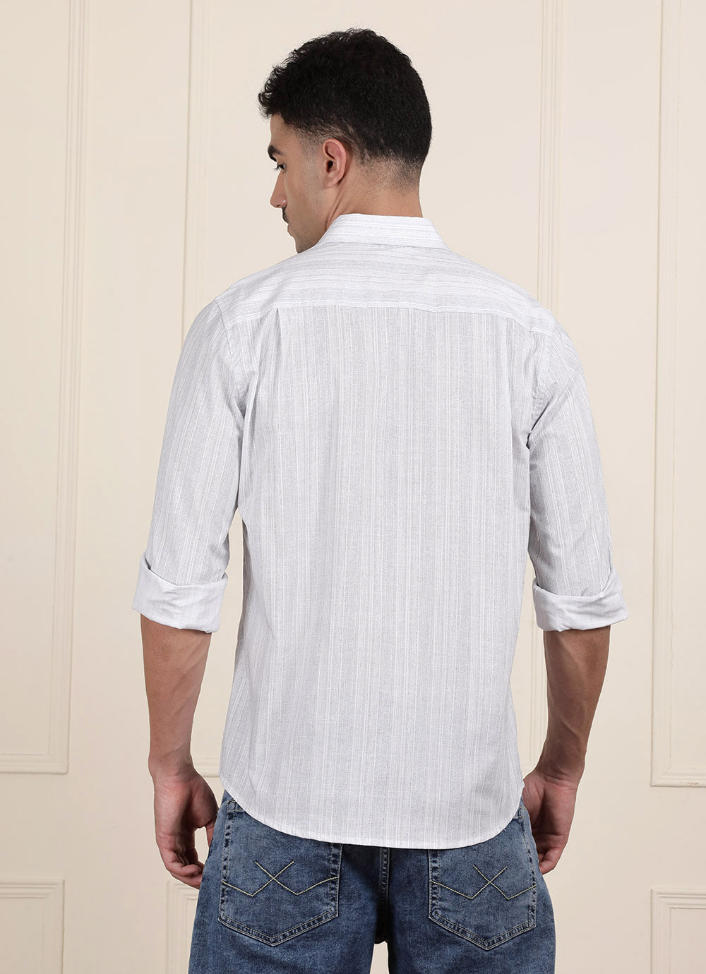 White Stripe Printed