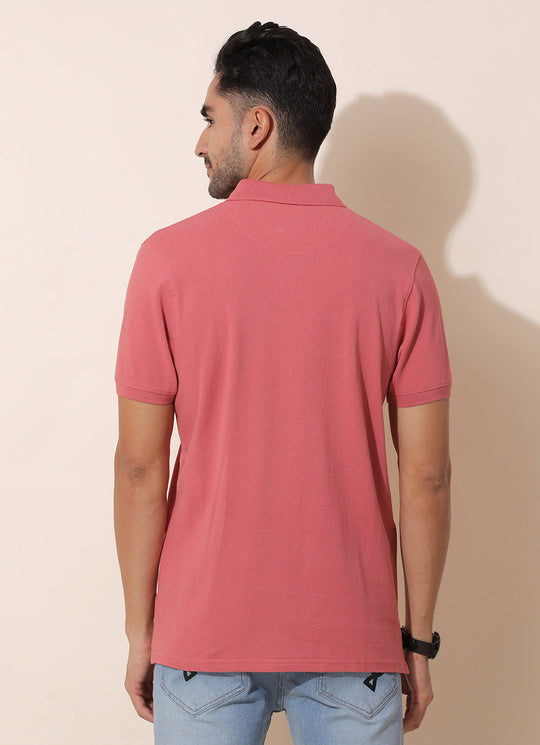 Blush Pink -Slim Fit Polo T-Shirt