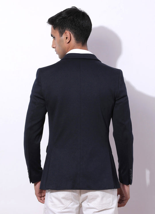 Steller'S Blue - Slim Fit Knitted Blazer