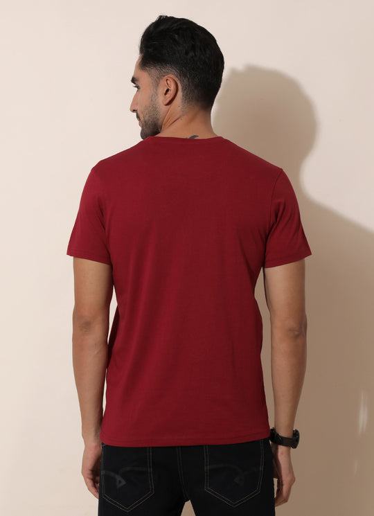 Fiery Red Round Neck