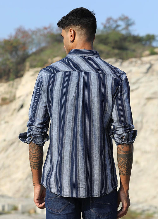 Coastal indigo stripes