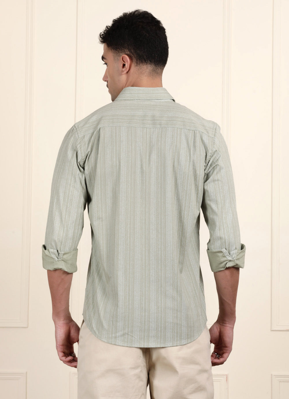 Olive Stripe Printed