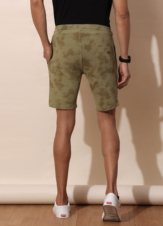 Olive Cotton Shorts with Utility Pocket