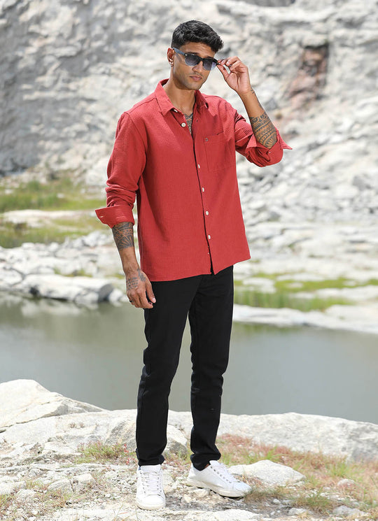 Rust Red Casual Shirt