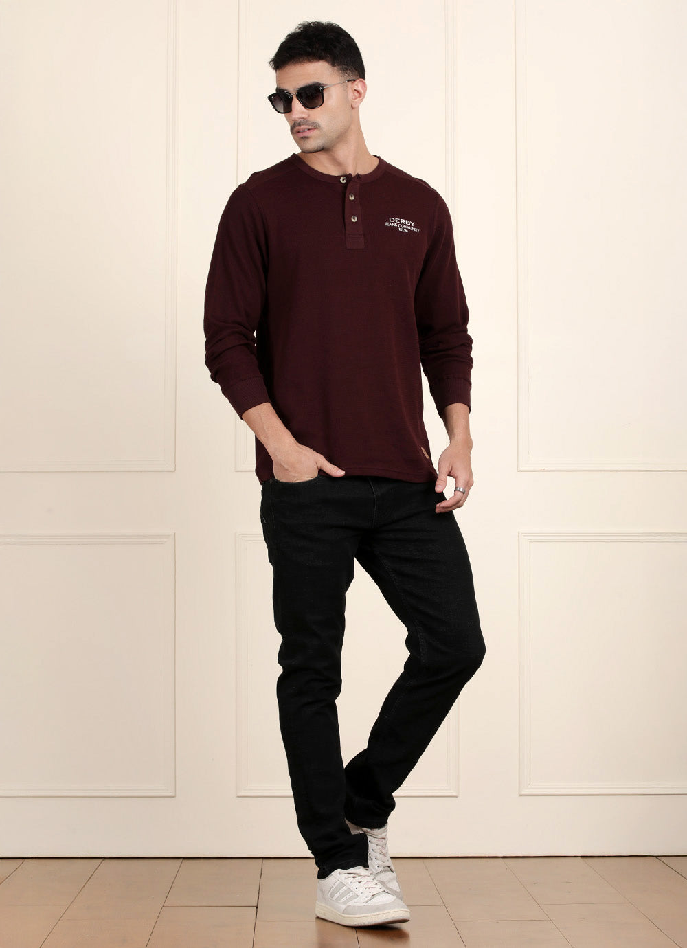 Burgundy Henley