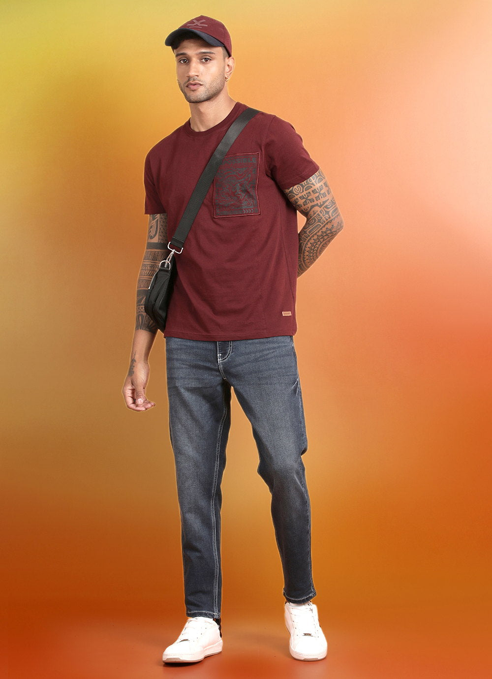 Maroon Round Neck