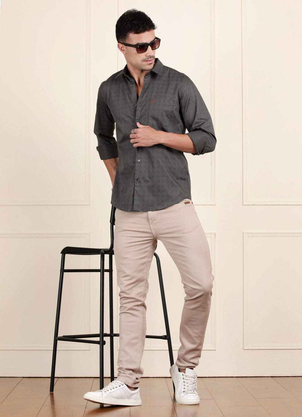 Grey Geo Print