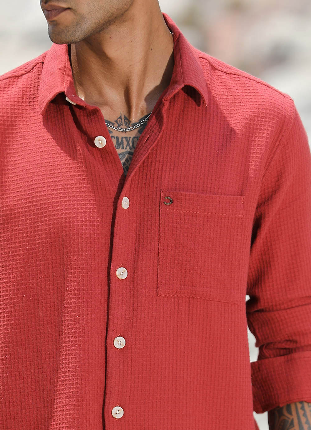 Rust Red Casual Shirt